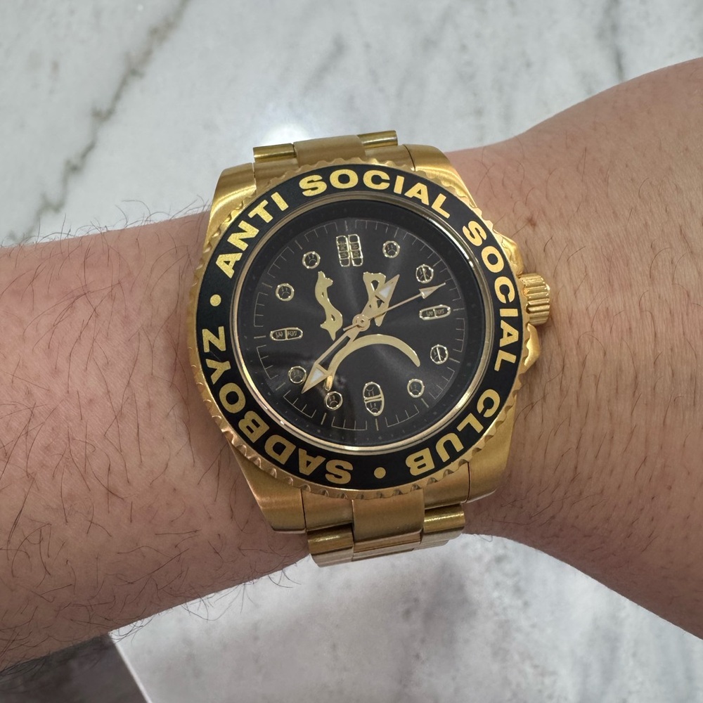Anti Social Social Club Gold and Black Dive Watch